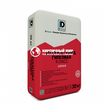 De Luxe ШТУКАТУРКА ГИПСОВАЯ "КЛАСС" РН Серая, 30 кг