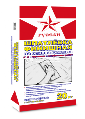 Русеан ШПАТЛЕВКА ФИНИШНАЯ на цементной основе, 20 кг