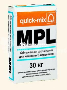 Quick-mix MPL (wa/nwa) ОБЛЕГЧЕННАЯ ШТУКАТУРКА МН, 30 кг.