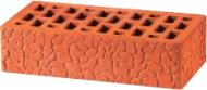Кирпич облицовочный одинарный красный Накат "Панцирь черепахи"