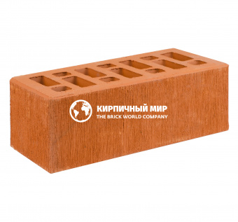 Кирпич полуторный облицовочный "Красный" 1,4 НФ Бархат